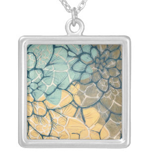 Dahlia Dance I Silver Plated Necklace