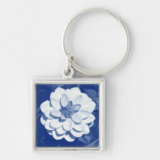 Dahlia - Digital Cyanotype Keychain