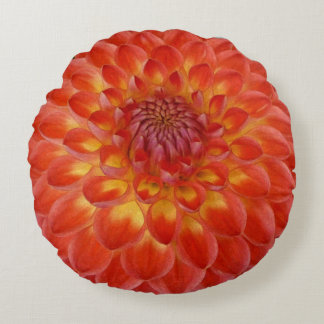 Dahlia Divinia Round Pillow