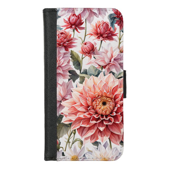 dahlia flora watercolor iPhone wallet case (Front)