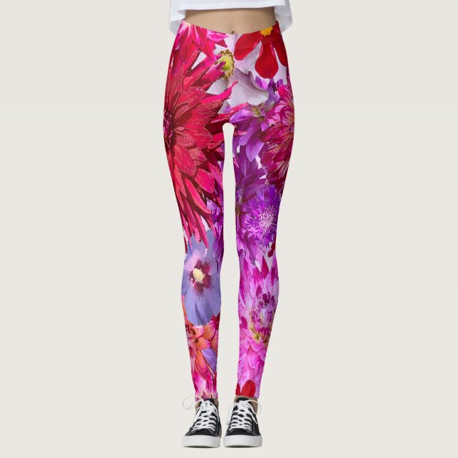 Dahlia Floral All-Over-Print Leggings (Front)