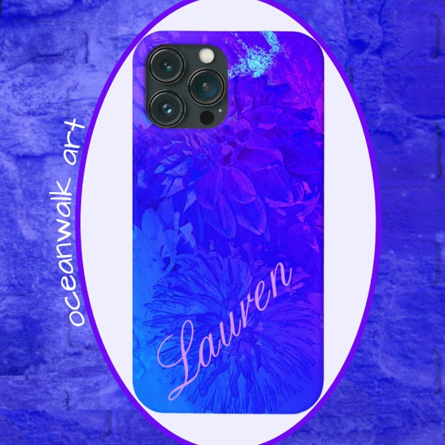Dahlia Floral Dream Beautiful Blues Phone Case (Creator Uploaded)