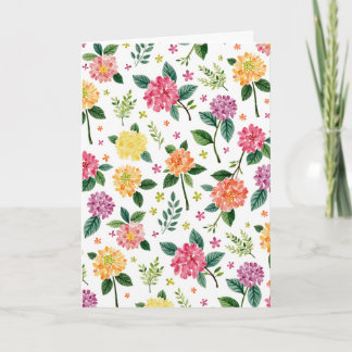 Dahlia Floral Flower Watercolor Greeting Card