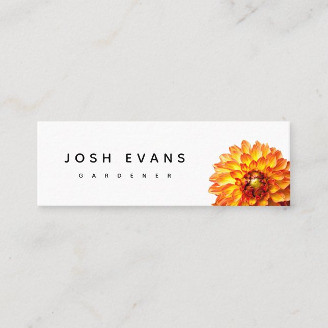 Dahlia Floral Minimalist Mini Business Card (Front)