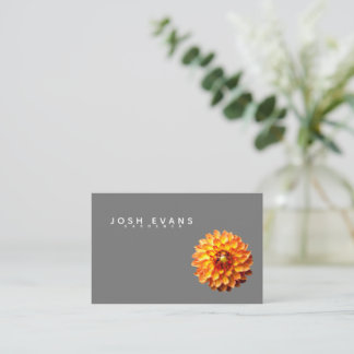 Dahlia Floral Minimalist UK & Euro Business Card