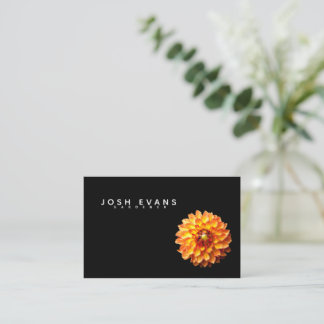 Dahlia Floral Minimalist UK & Euro Business Card