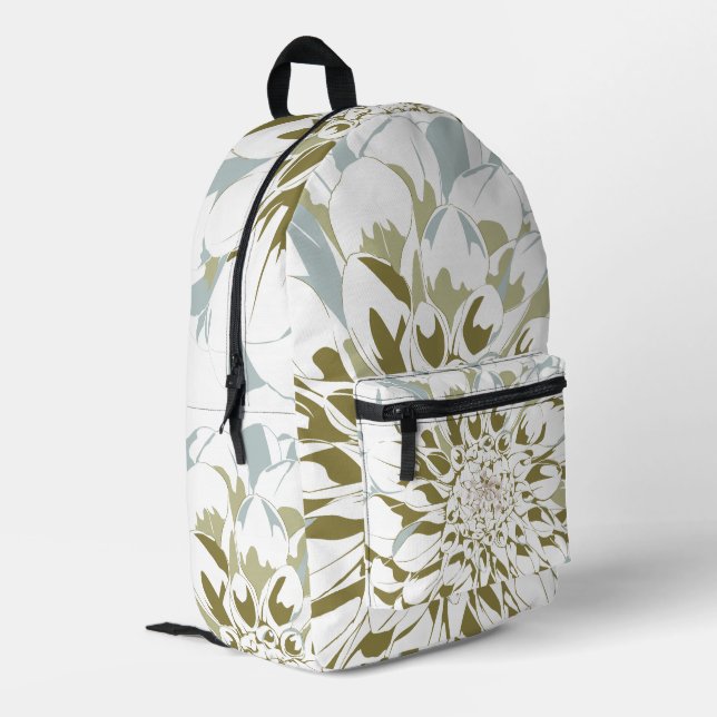 Dahlia floral printed backpack (Back Corner Left)