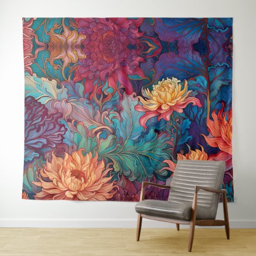 Dahlia Floral Tapestry