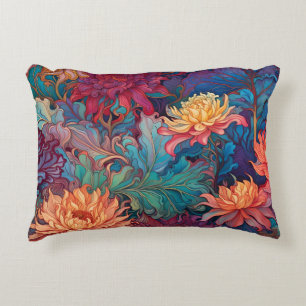 Dahlia Floral Tapestry Accent Pillow