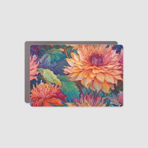 Dahlia Floral Tapestry Car Magnet