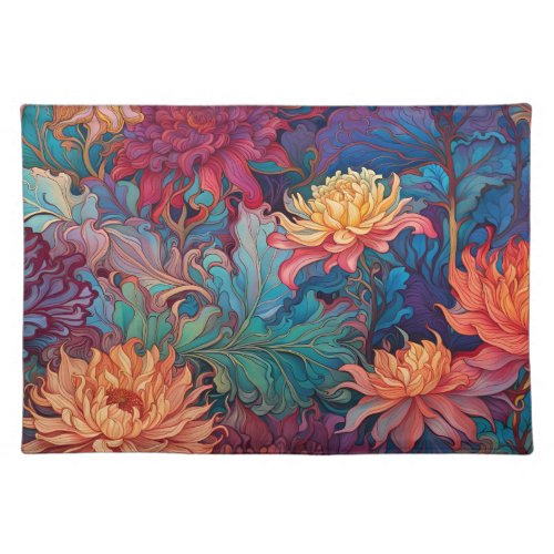 Dahlia Floral Tapestry Cloth Placemat