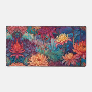 Dahlia Floral Tapestry Desk Mat