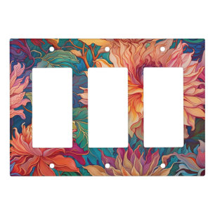 Dahlia Floral Tapestry Light Switch Cover