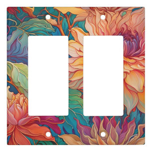 Dahlia Floral Tapestry Light Switch Cover