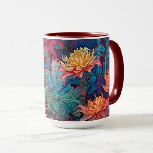 Dahlia Floral Tapestry Mug