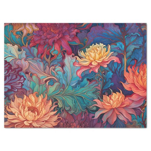 Dahlia Floral Tapestry Tissue Paper