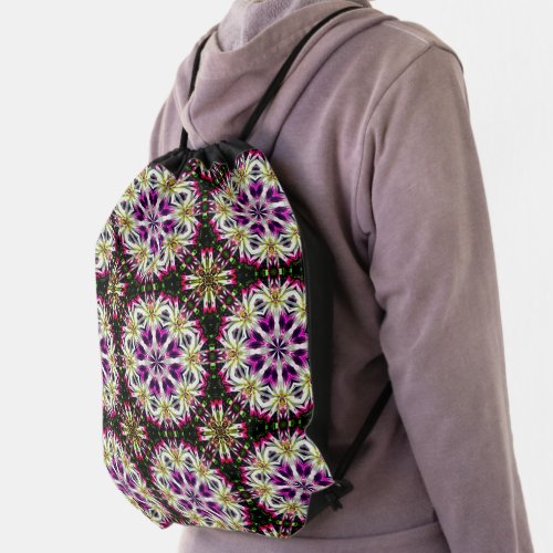 Dahlia Flower Abstract Art Pattern      Drawstring Bag