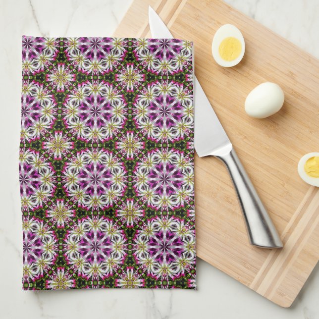 Dahlia Flower Abstract Pattern       Kitchen Towel (Quarter Fold)