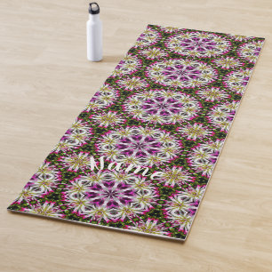 Dahlia Flower Abstract Pattern Personalized Yoga Mat