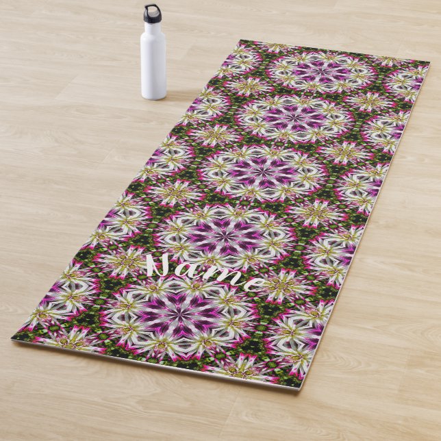 Dahlia Flower Abstract Pattern Personalized Yoga Mat (In Situ)