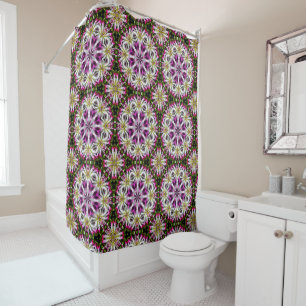 Dahlia Flower Abstract Pattern  Shower Curtain