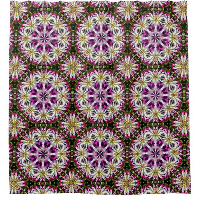 Dahlia Flower Abstract Pattern  Shower Curtain (Front)