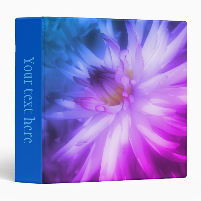 Dahlia Flower Art Personalized 3 Ring Binder (Front/Spine)