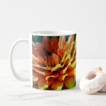 Dahlia Flower Art Personalized Coffee Mug by SmilinEyesTreasures at Zazzle