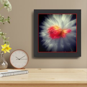 Dahlia Flower Black And White Partial Framed Art