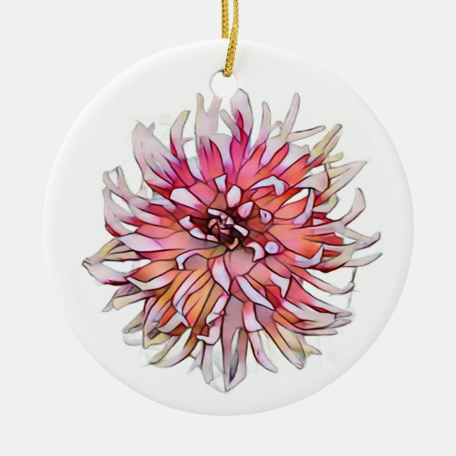 DAHLIA FLOWER CERAMIC ORNAMENT (Front)