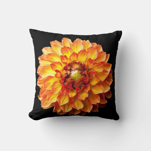 Dahlia flower cushion. throw pillow (Front)