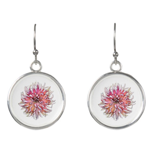 DAHLIA FLOWER EARRINGS (Front)