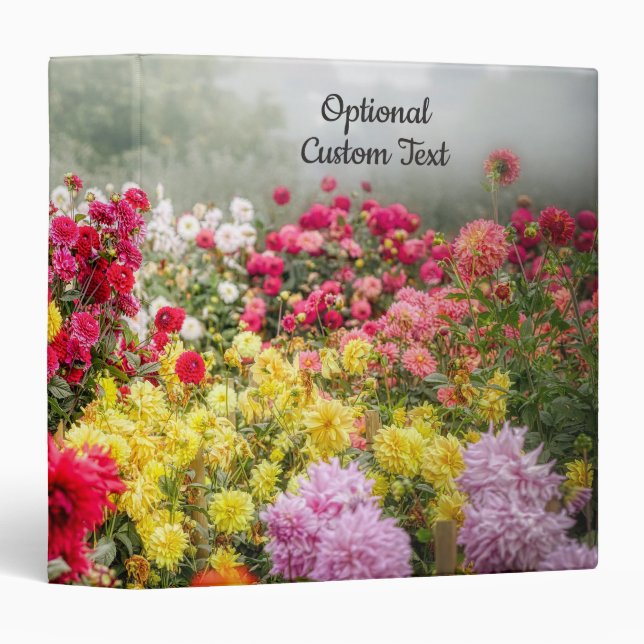 Dahlia Flower Field 3 Ring Binder (Front/Spine)