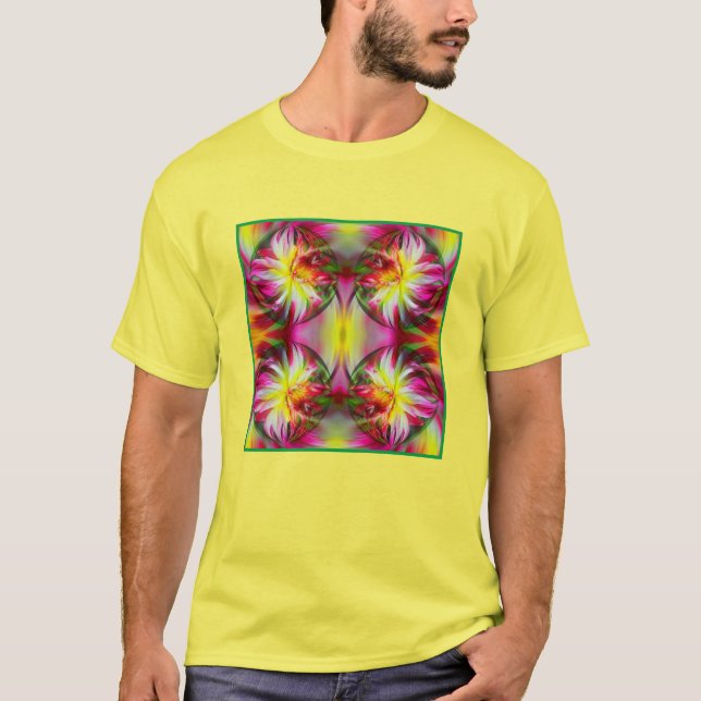 Dahlia Flower Floral Abstract Art   T-Shirt (Front)