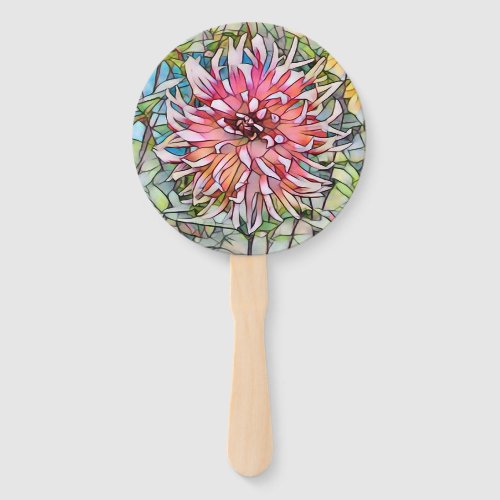 DAHLIA FLOWER HAND FAN