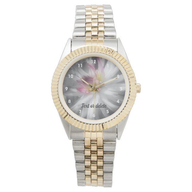 Dahlia Flower In Black And White Personalized Watch (Front)