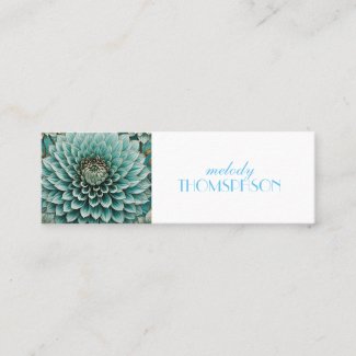 Dahlia Flower in Teal Aqua Blue Digital Art