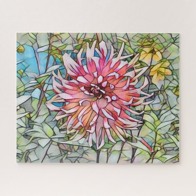 DAHLIA FLOWER JIGSAW PUZZLE (Horizontal)