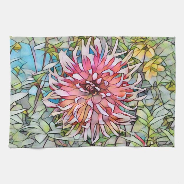 DAHLIA FLOWER KITCHEN TOWEL (Horizontal)