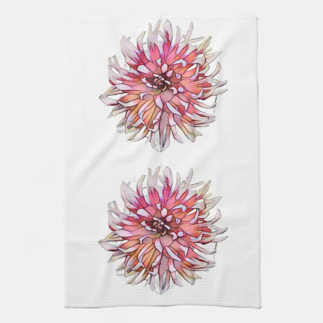 DAHLIA FLOWER KITCHEN TOWEL (Vertical)