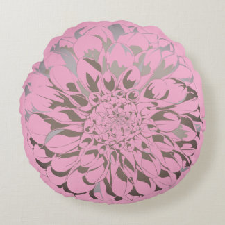 Dahlia flower pastel pink pillow 