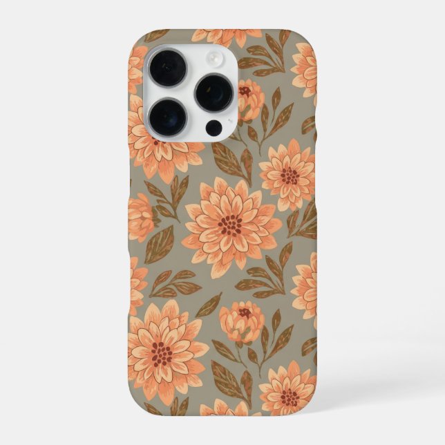 Dahlia Flower Pattern iPhone Case (Back)