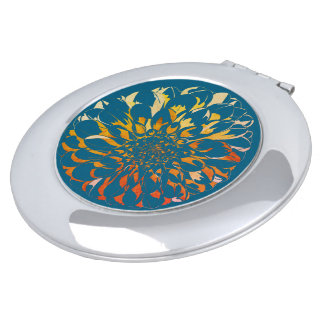 Dahlia flower pocket mirror