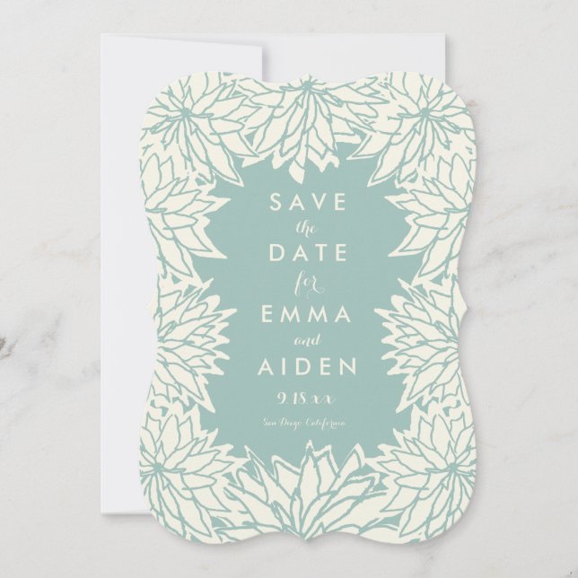 Dahlia Flower Save The Date Card (Front)
