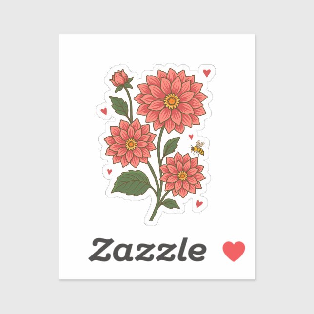Dahlia Flower Sticker (Sheet)