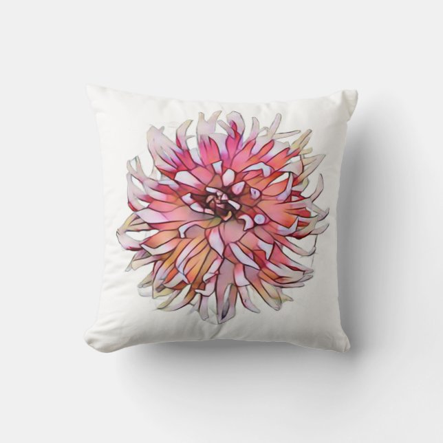 DAHLIA FLOWER THROW PILLOW (Front)