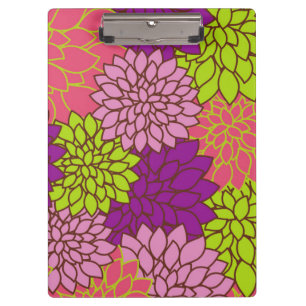 Dahlia Flowers, Colorful Flowers, Floral Pattern Clipboard