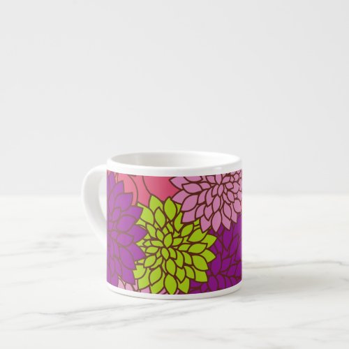 Dahlia Flowers Colorful Flowers Floral Pattern Espresso Cup