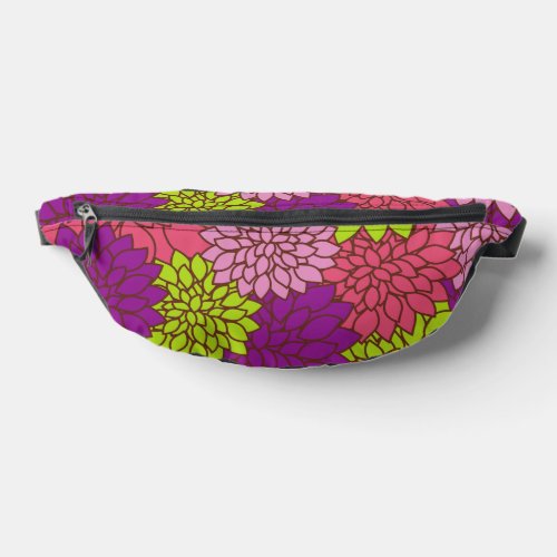 Dahlia Flowers Colorful Flowers Floral Pattern Fanny Pack