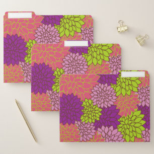 Dahlia Flowers, Colorful Flowers, Floral Pattern File Folder